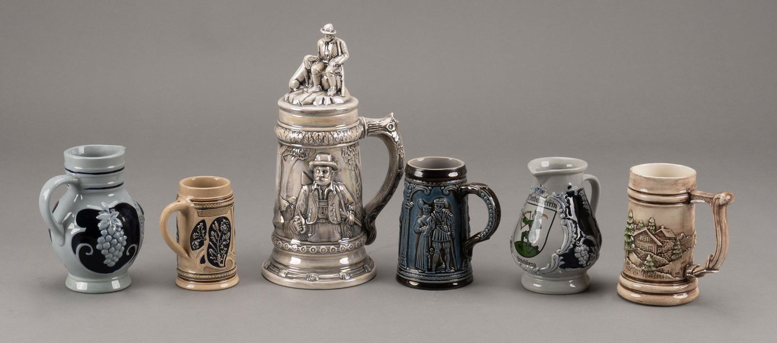 Set of (6) German Steins (1 of 8)