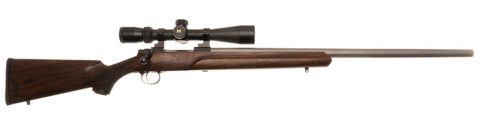 Cooper Arms Model 22 .257 Roberts/Ackley Improved Bolt-Action Rifle: Serial: PVJ600 Manufacturer: Cooper Firearms of Montana, Inc. Model: 22 Caliber: .257 Roberts (attached); .257 Ack. Imp. (extra) Barrel length: 26" OAL: 46" Condition: Very Good; wood stock has light 