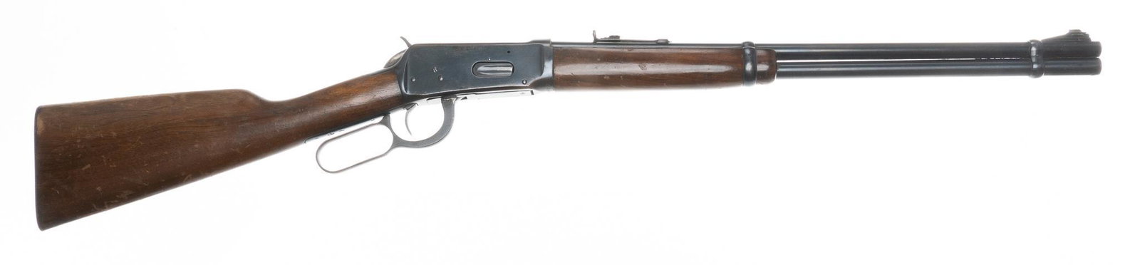 Pre-64 Winchester Model 94 .30-30WIN Lever-Action Carbine: Serial: 2378996 Manufacturer: Winchester (c. 1959) Model: 94 Caliber: .30-30WIN Barrel length: 20" OAL: 38" Condition: Good; wood stock has fair amount of wear & handling marks; barrel &am