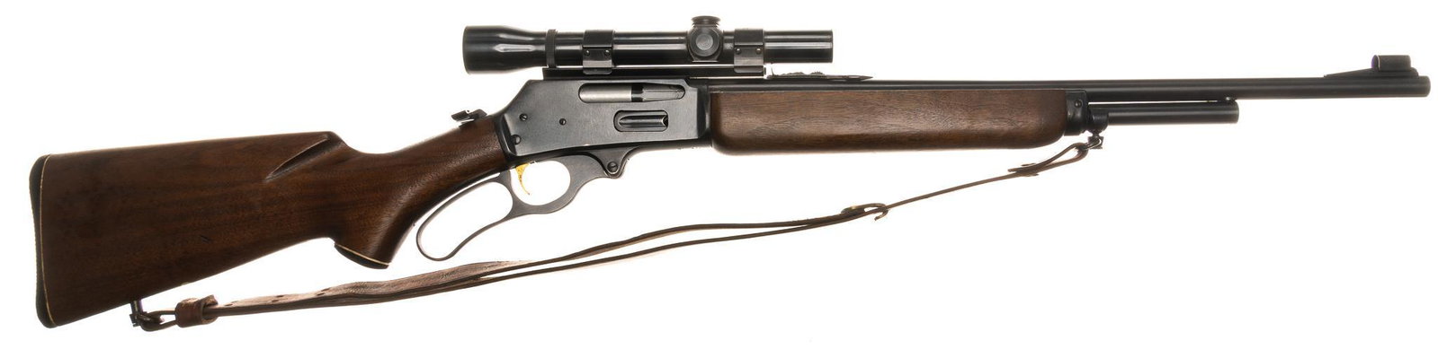 Marlin Model 336SC .35REM Lever-Action Carbine: Serial: V12285 Manufacturer: Marlin Firearms Co. (c. 1961-1962) Model: 336SC Caliber: .35REM Barrel length: 20" ("JM" stamp) OAL: 38.5" Condition: Good; wood stock has light handling m