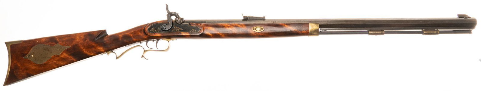 Sears, Roebuck Hawken Model 292 .50Cal. Percussion Rifle: Serial: 5480 Manufacturer: Sears, Roebuck & Co. / Miroku, Japan Model: Hawken Model 292.51779 Caliber: .50Cal. Barrel length: 28" OAL: 46" Condition: Very Good; wood stock has light handling marks; ba