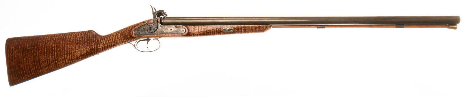 CVA Percussion 12-Gauge SXS Shotgun: Serial: 84 053948 Manufacturer: Connecticut Valley Arms Model: Shotgun Caliber: 12 Ga. Barrel length: 28" OAL: 44.5" Condition: Good; wood stock has light handling marks; barrels have light ha
