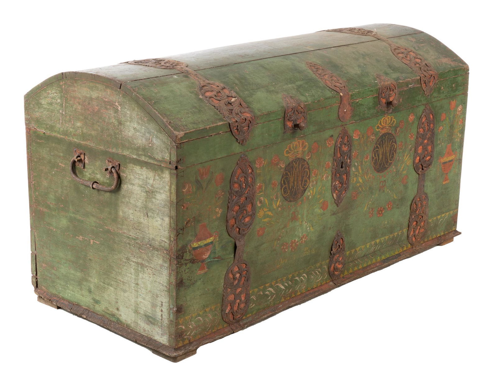 Large Painted Domed Trunk (1 of 6)