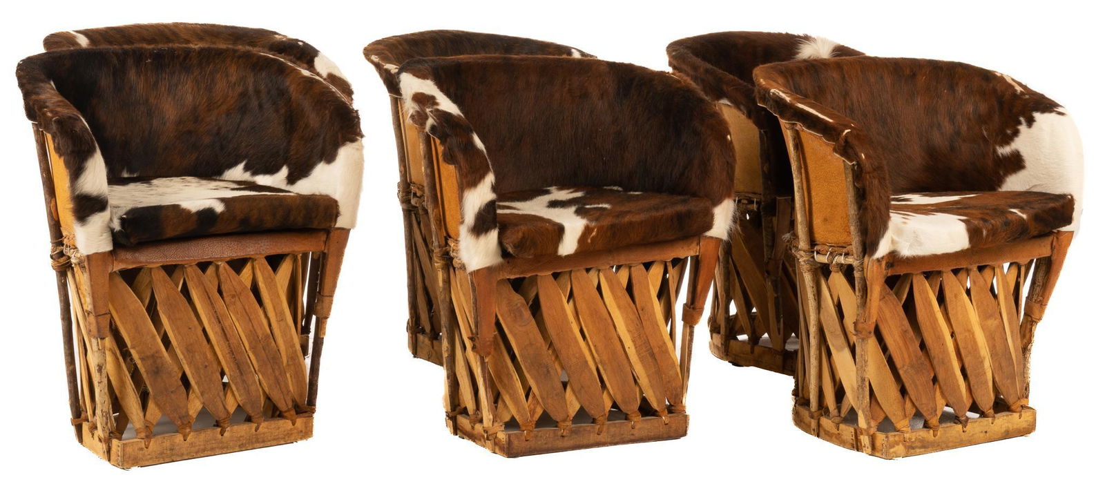 Set of (6) Cow Hide Equipale Chairs (1 of 4)