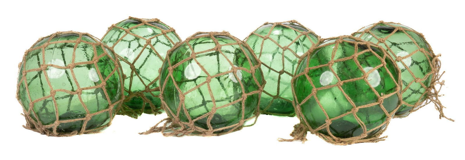 Lot of (6) Hand-Blown Glass Nautical Floats (1 of 4)