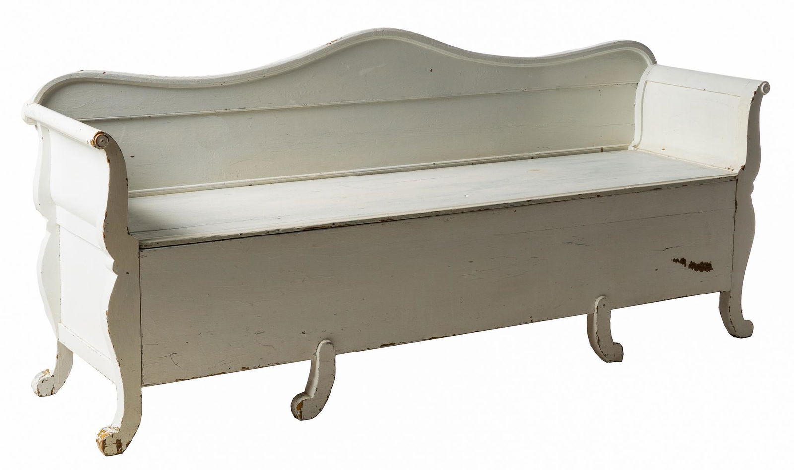 Rustic Painted Storage Bench (1 of 5)