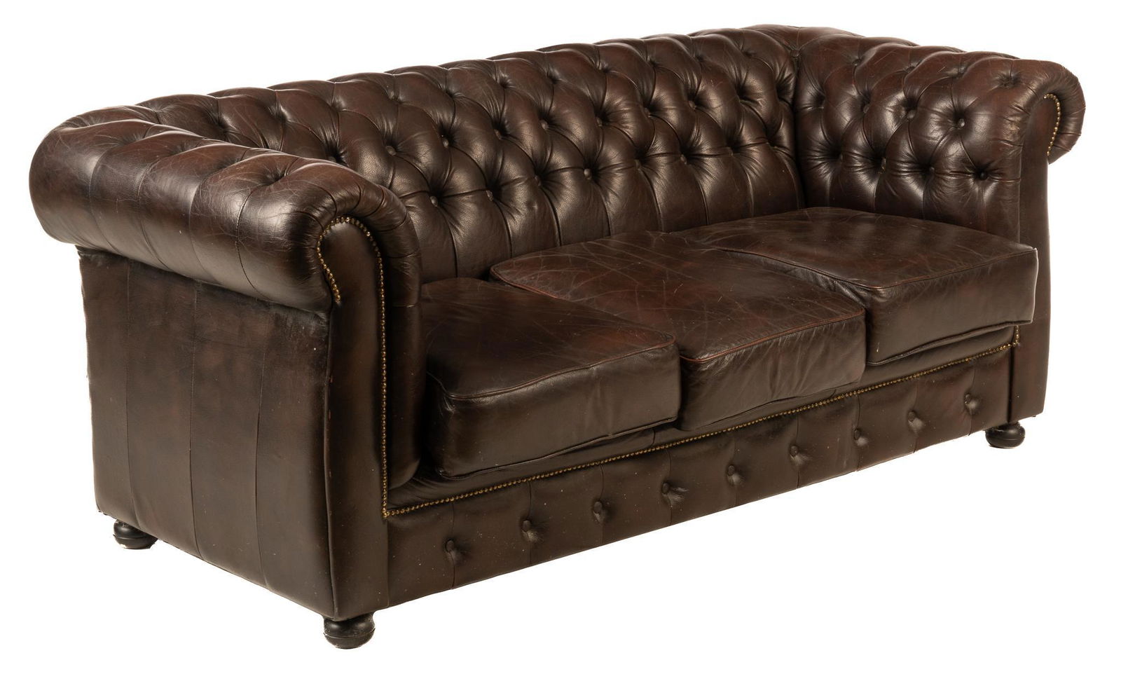 Brown Chesterfield Leather Sofa (1 of 3)