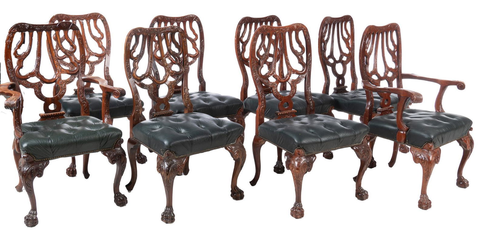 Set of (8) Chippendale Style Dining Chairs (1 of 4)