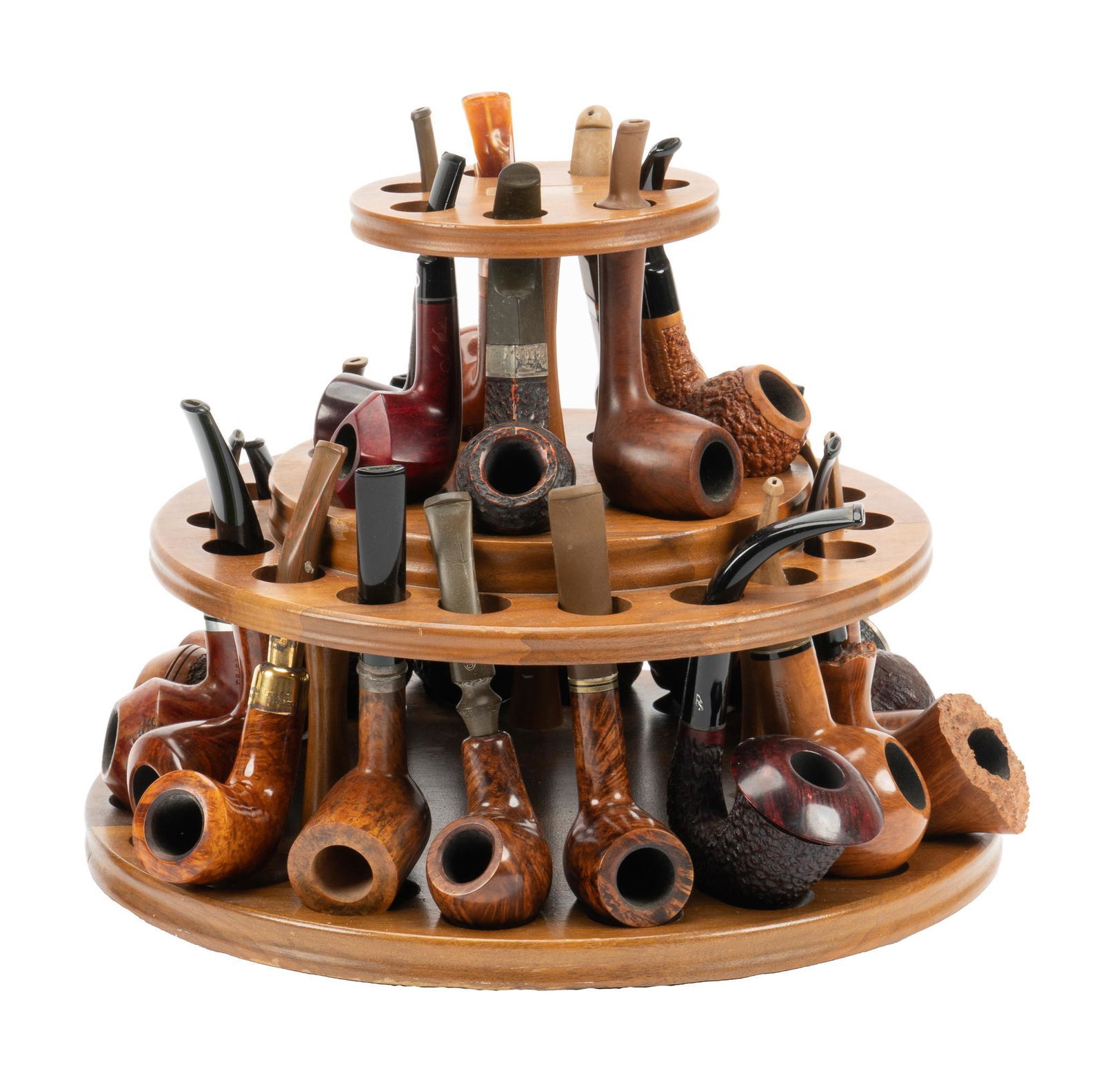 Lazy Susan Pipe Rack with (25) Pipes (1 of 6)