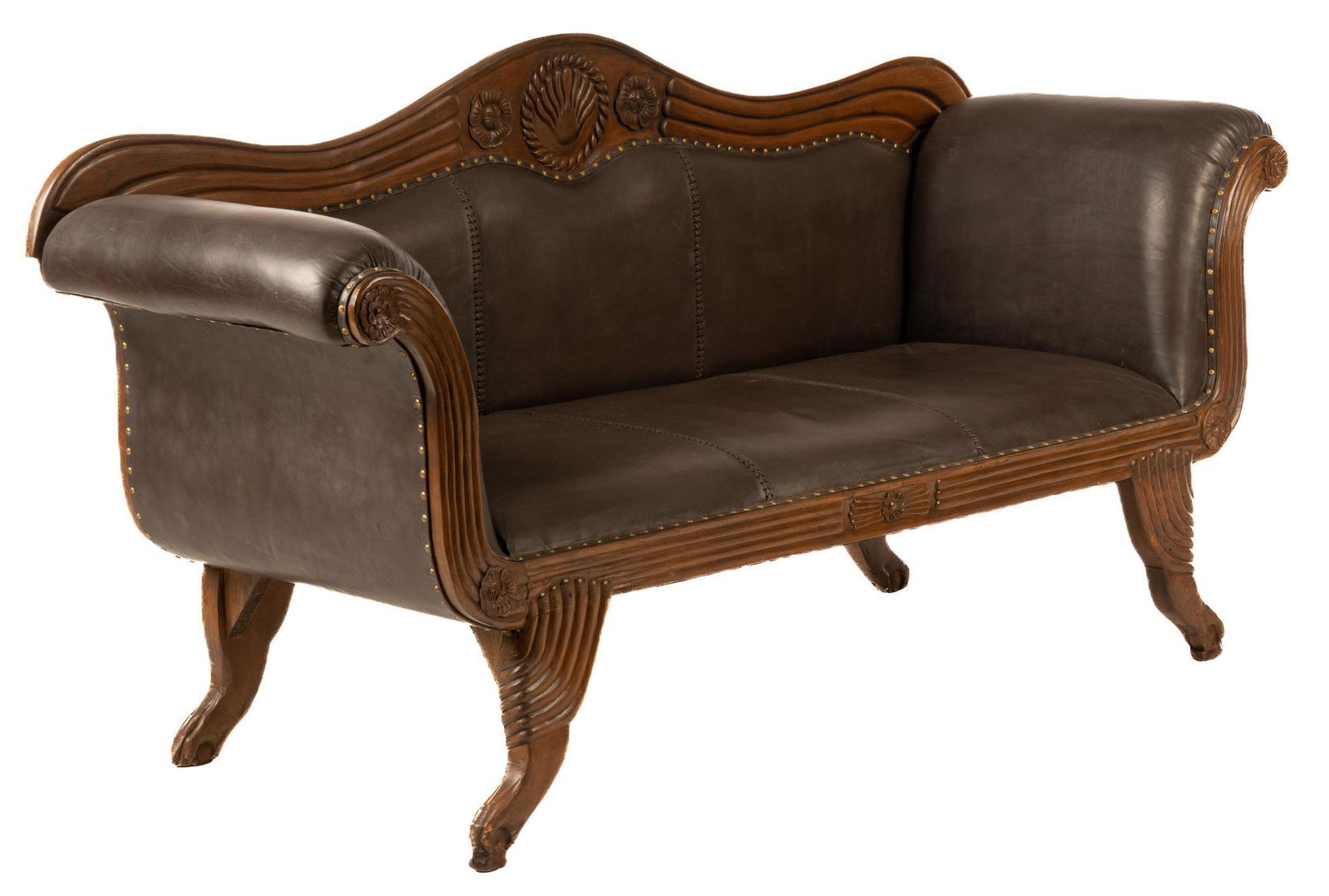 Dark Brown Leather Sofa (1 of 4)