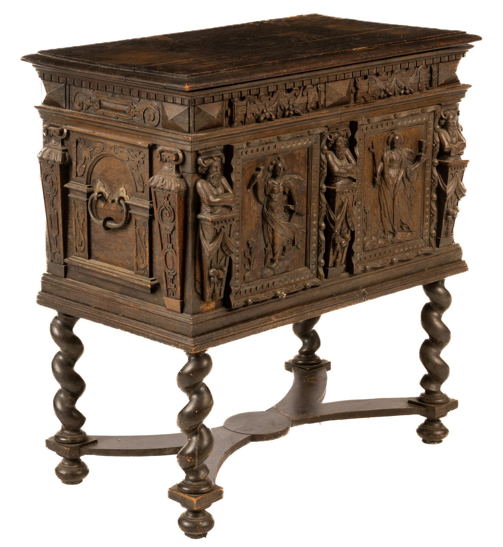 Wood Coffer on Stand (1 of 6)