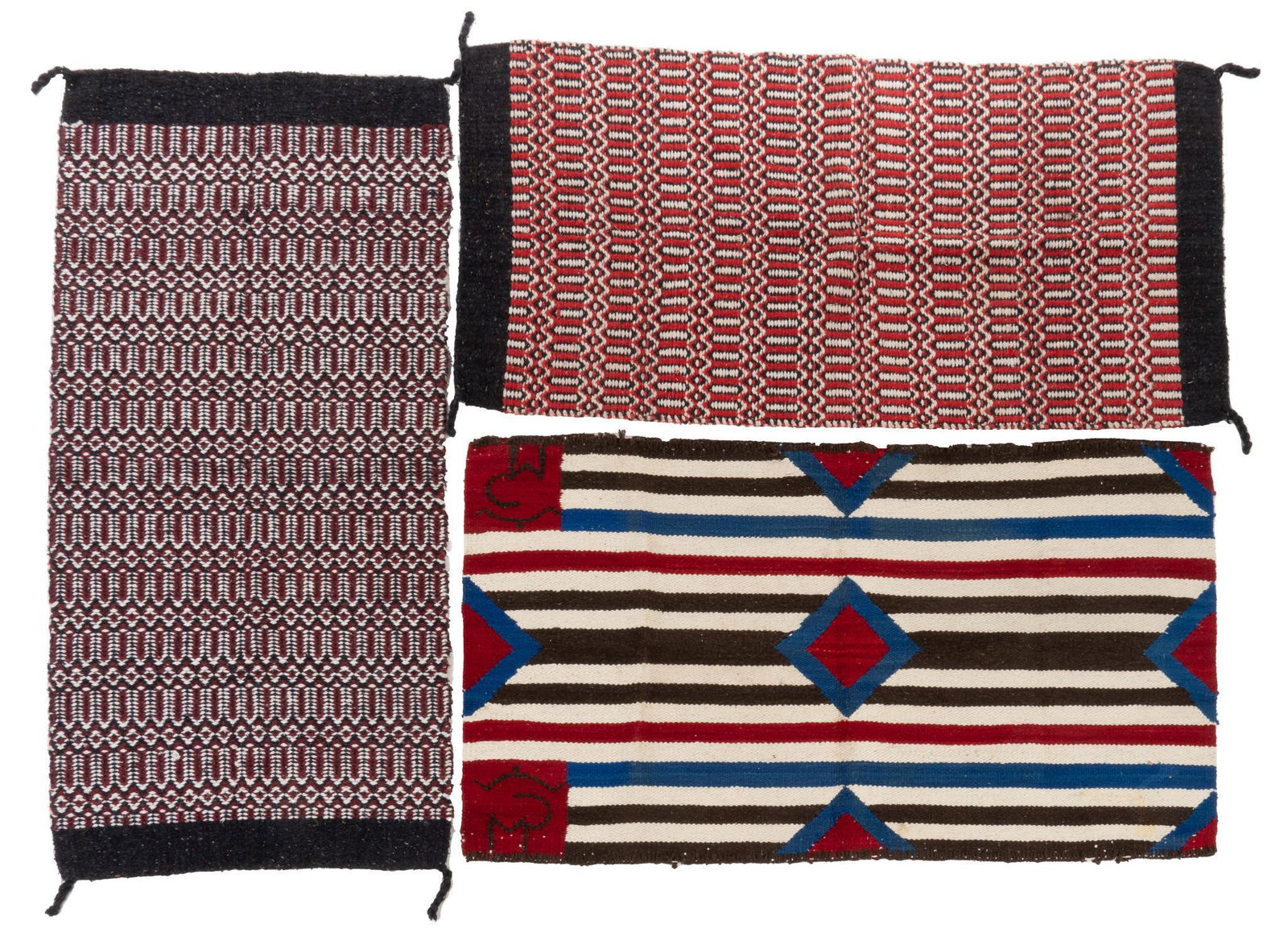 Collection of (3) Navajo Saddle Blankets (1 of 6)