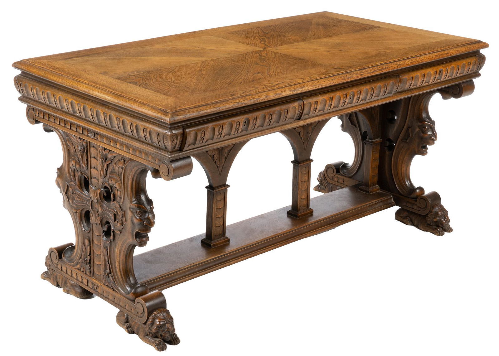 Renaissance Revival Style Writing Desk (1 of 6)