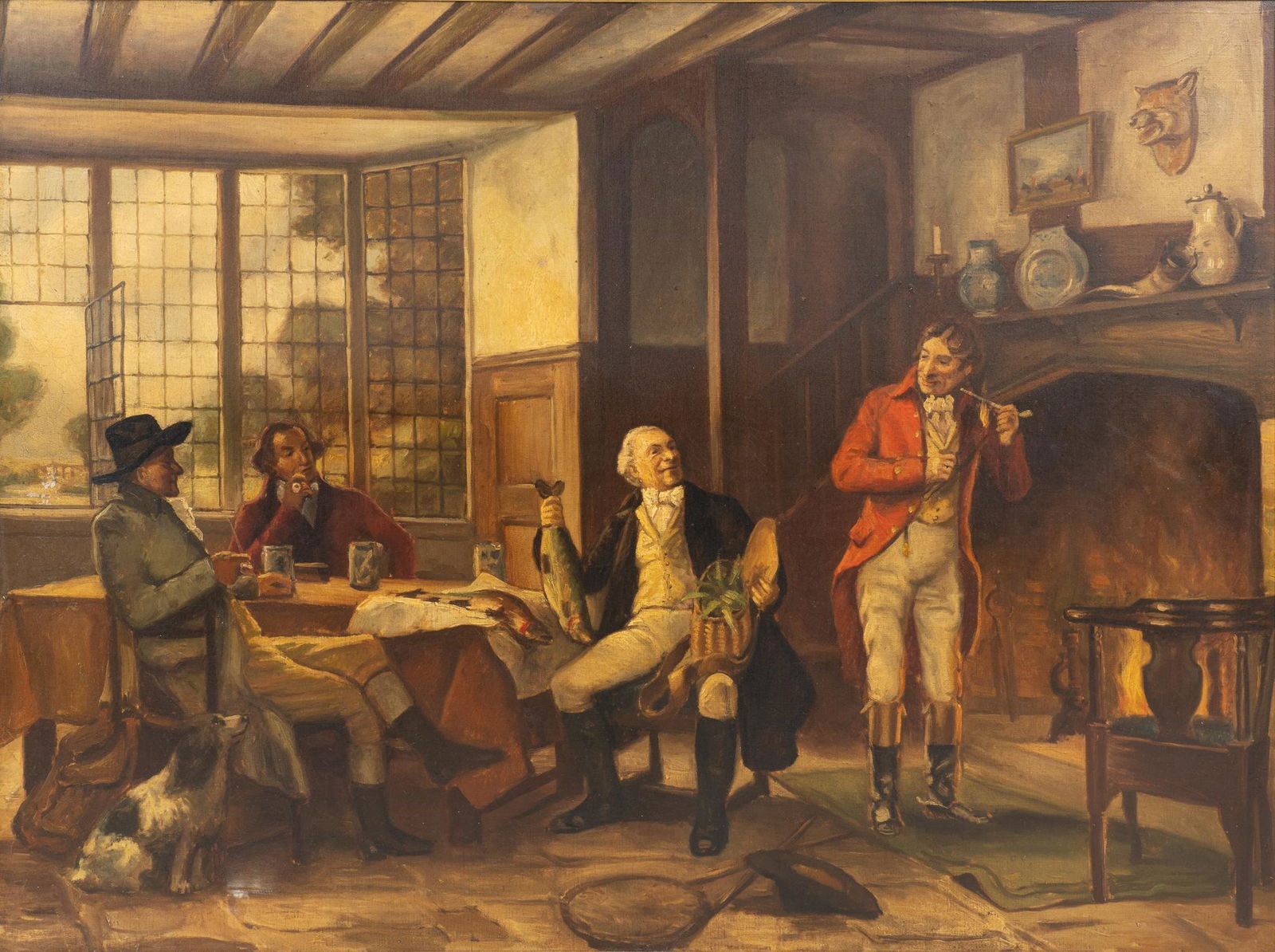 British Interior Scene, Oil on Canvas (1 of 3)