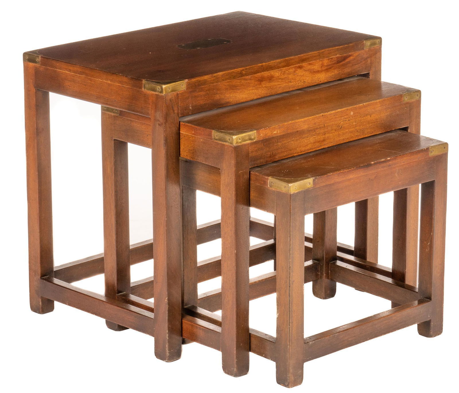 Nest of (3) Campaign Style Side Tables (1 of 5)