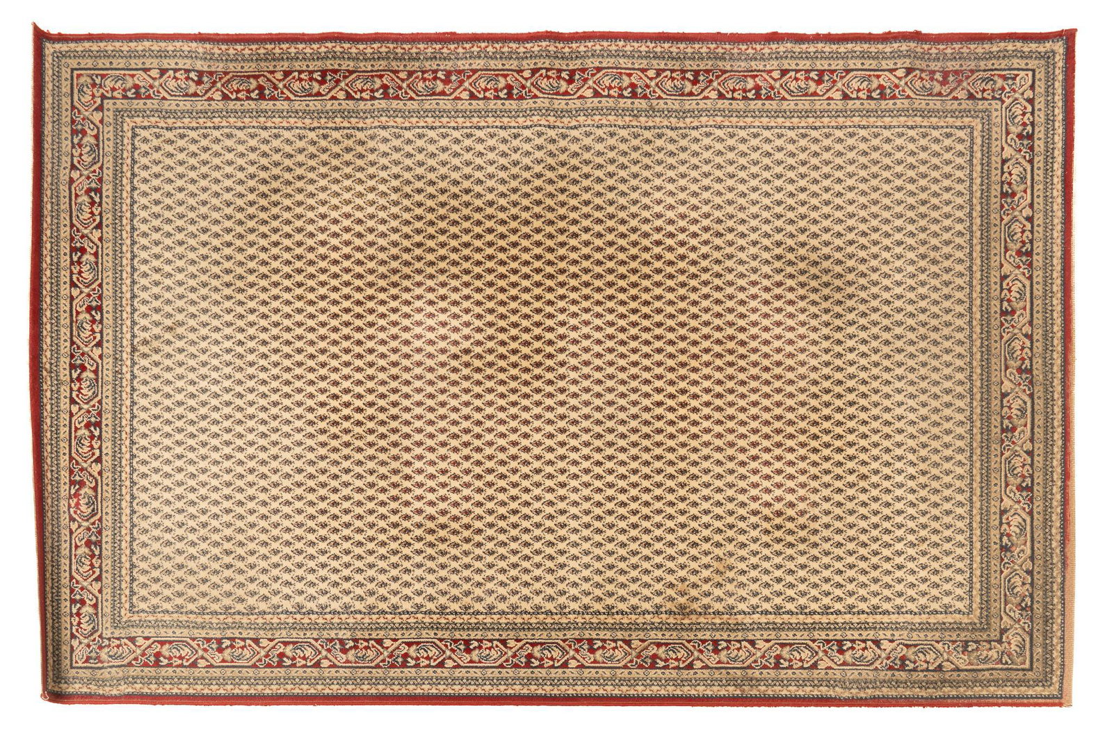 Persian Style Estate Rug, 9'6" x 6'7": Persian style estate rug, tagged "Izmir" 9 ft. 6 in. x 6 ft. 7 in. We happily provide seamless shipping services on everything we sell. Please email us at shipping@vogtauction.com or call 
