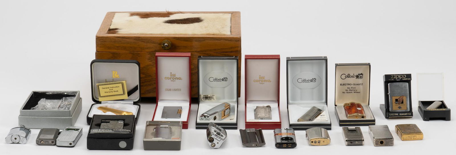 Collection of (22) Lighters in Cigar Box (1 of 10)