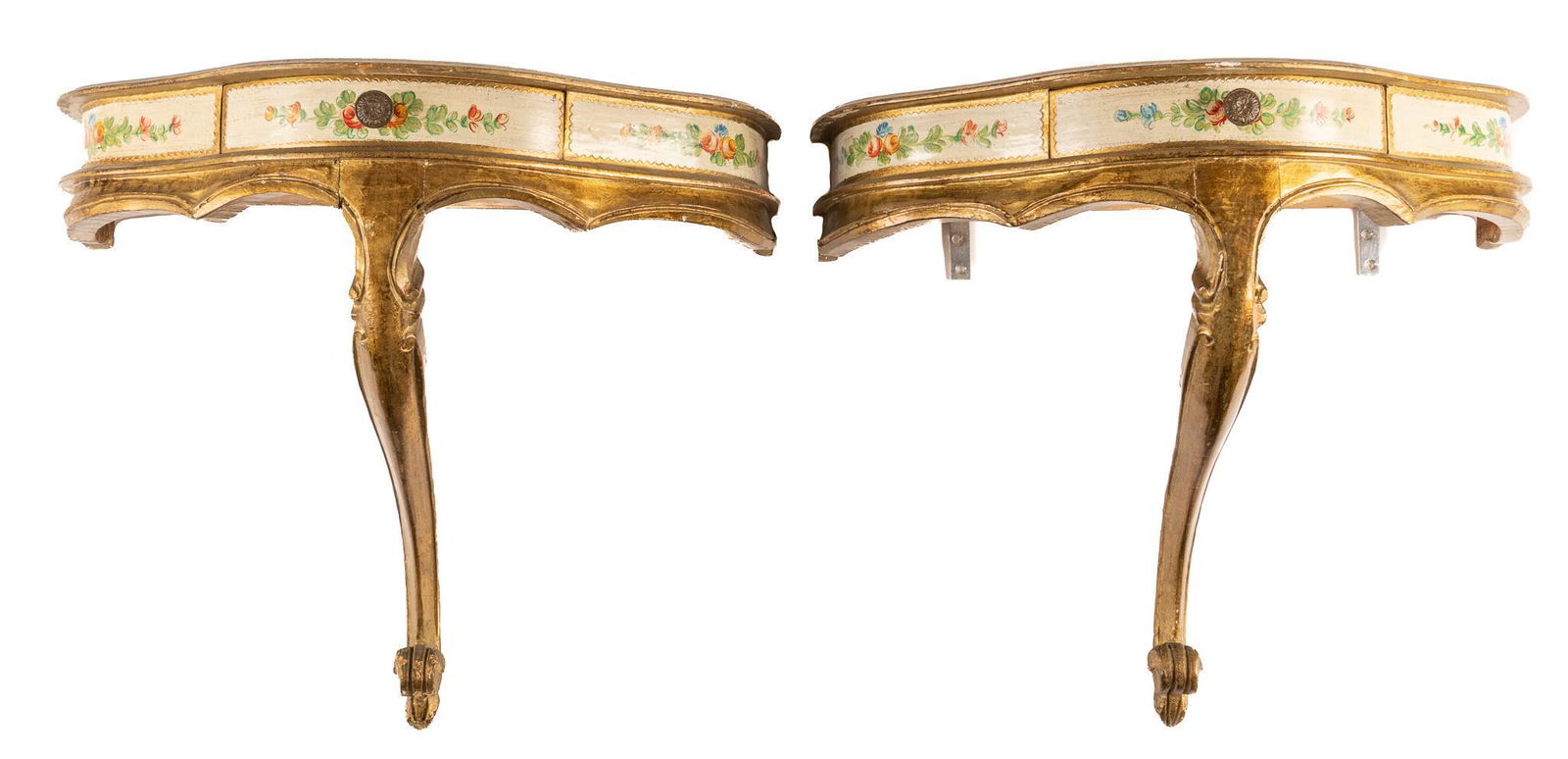 Pair of Demilune Wall Console Tables (1 of 6)