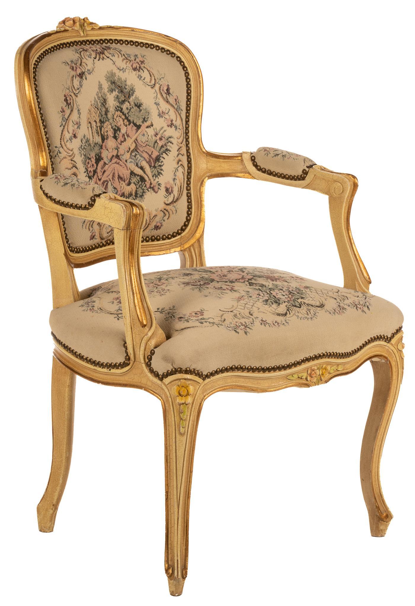 Louis XV Style Fauteuil Chair (1 of 5)