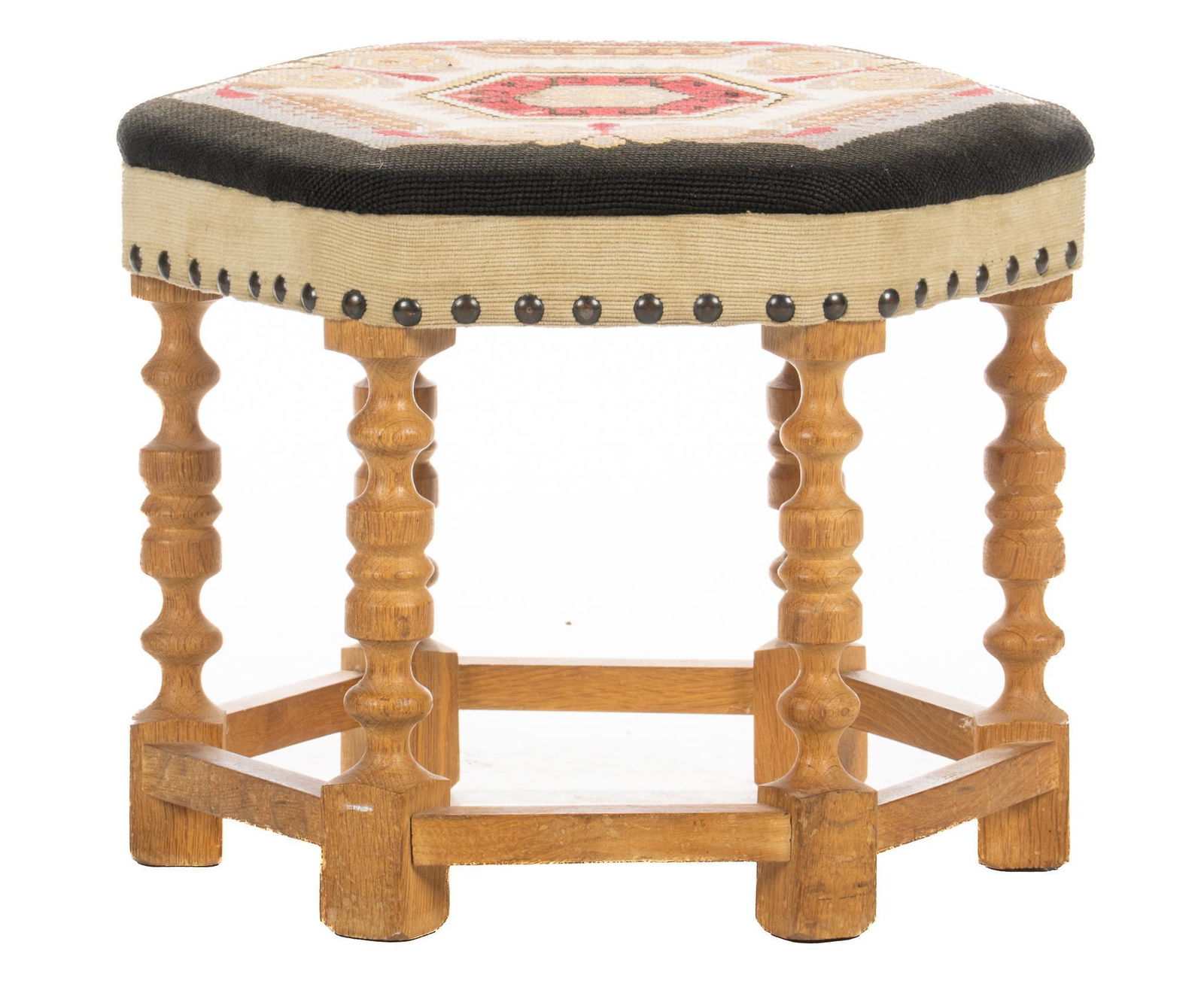 Needlepoint Cushion Foot Stool (1 of 4)