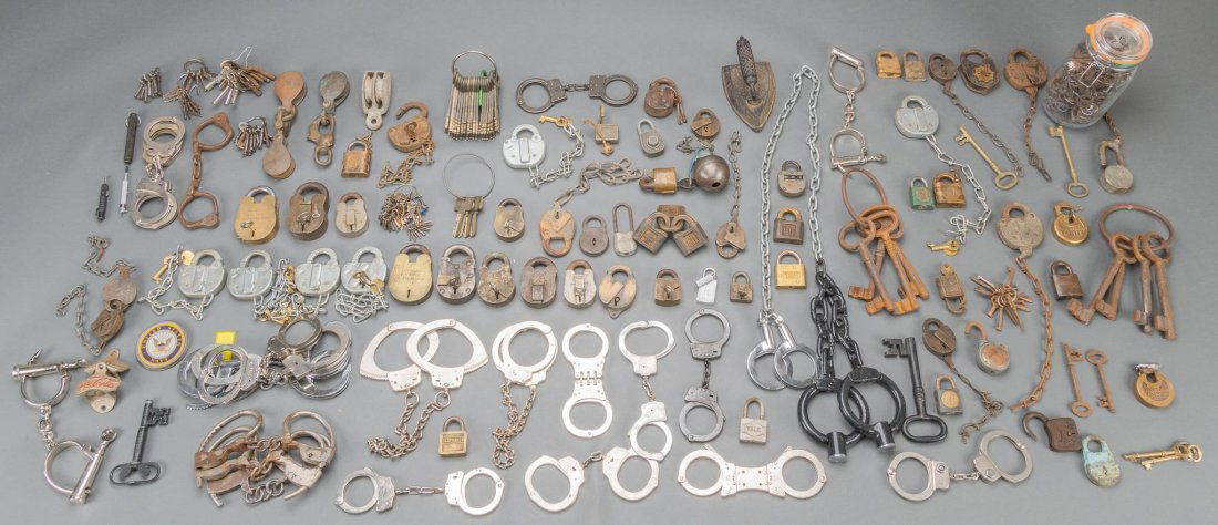 Large Collection of Locks, Handcuffs, and Keys (1 of 12)