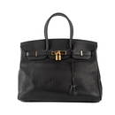 Hermes Birkin 35 Black Leather Hand Bag