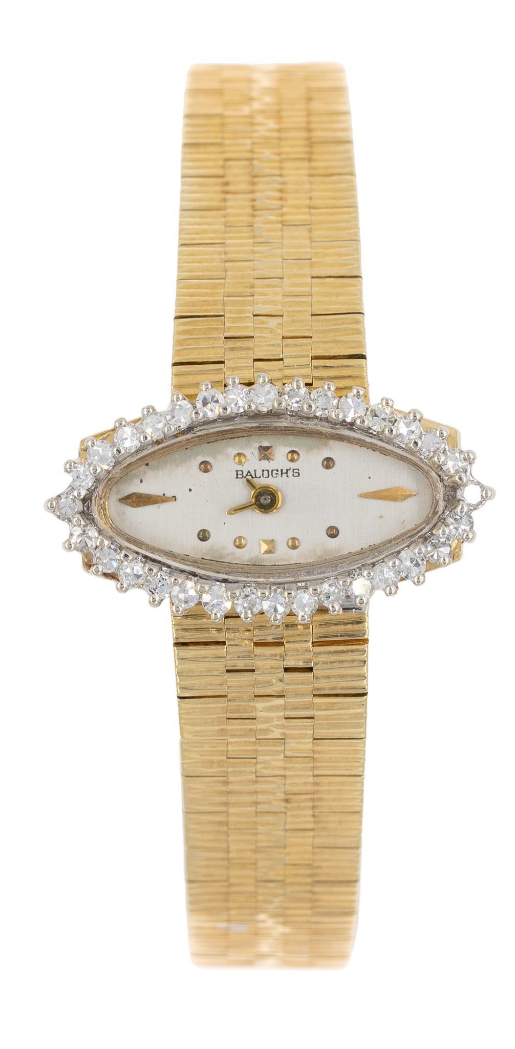Balogh's Elliptical Diamond 14k Gold Watch (1 of 4)