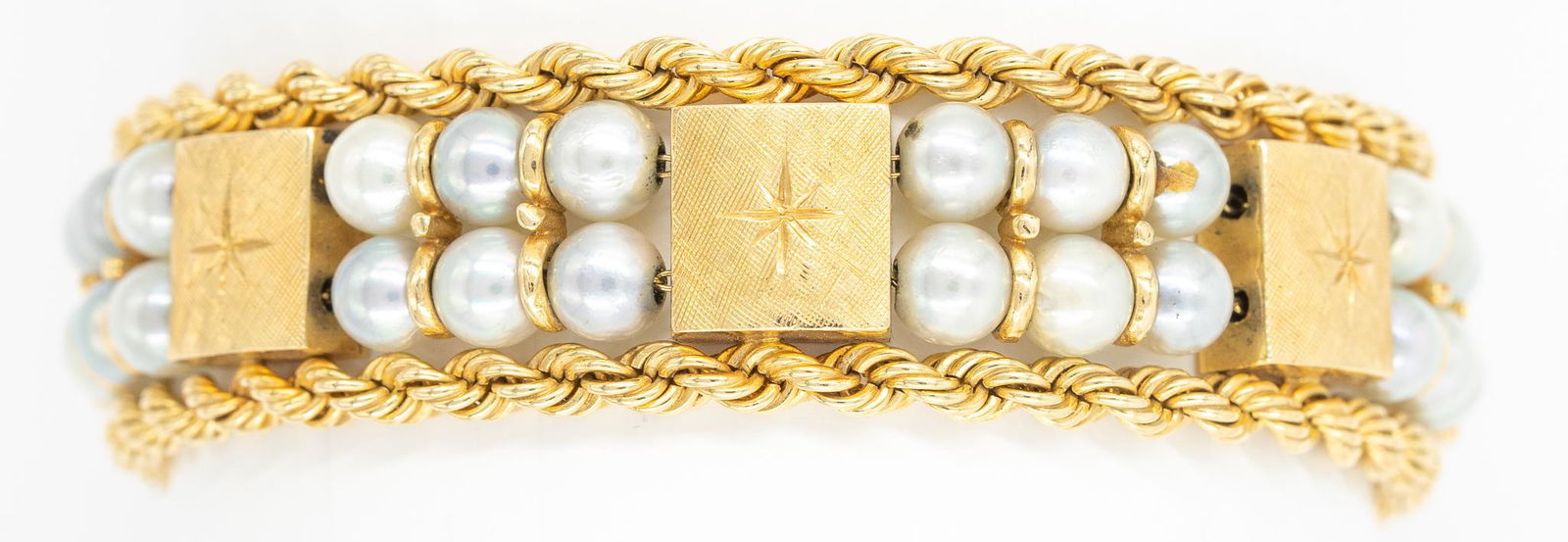 1960s Pearl 14k Gold Chain Bracelet (1 of 4)