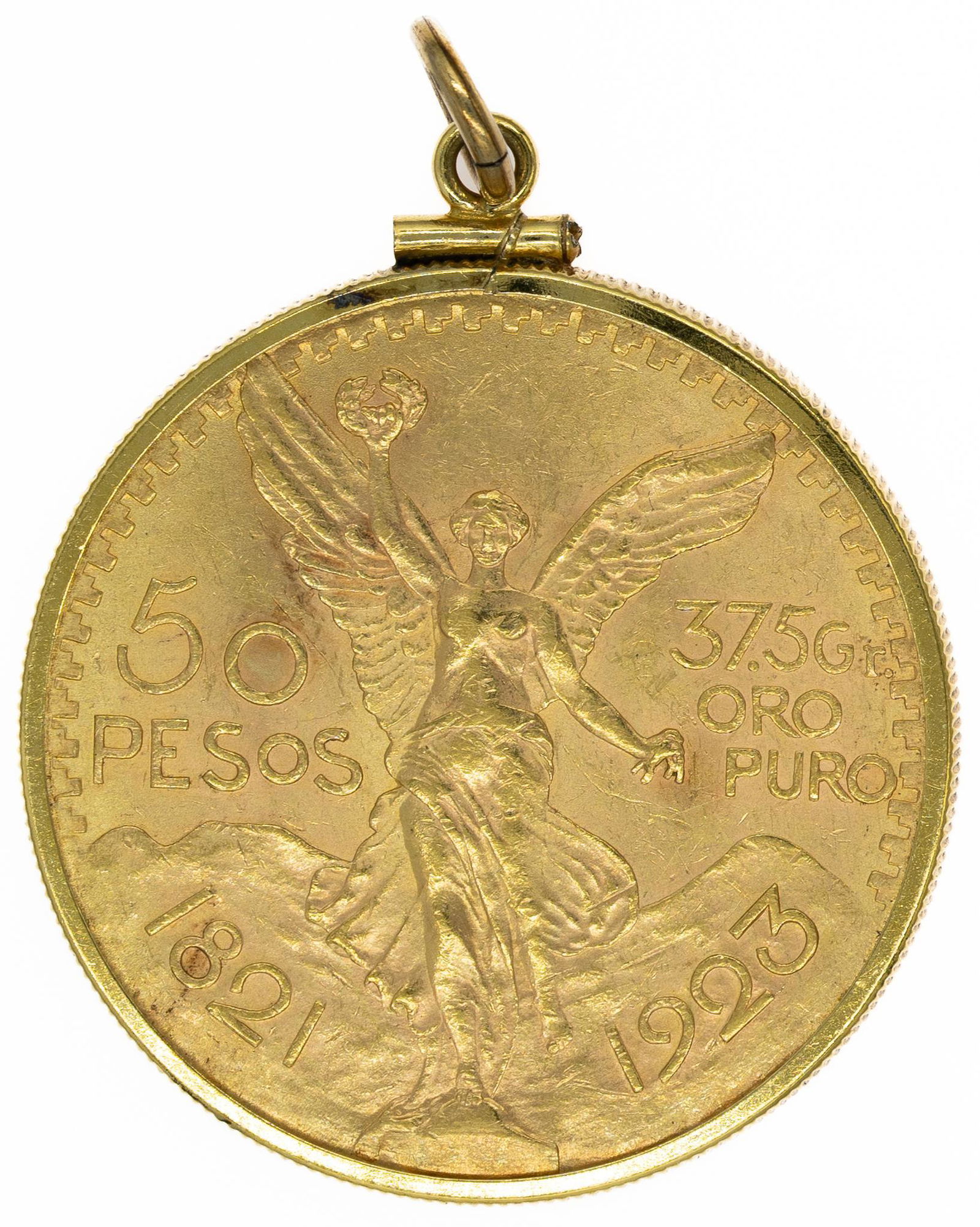 1923 Mexican 50 Pesos Gold Coin Pendant (1 of 3)