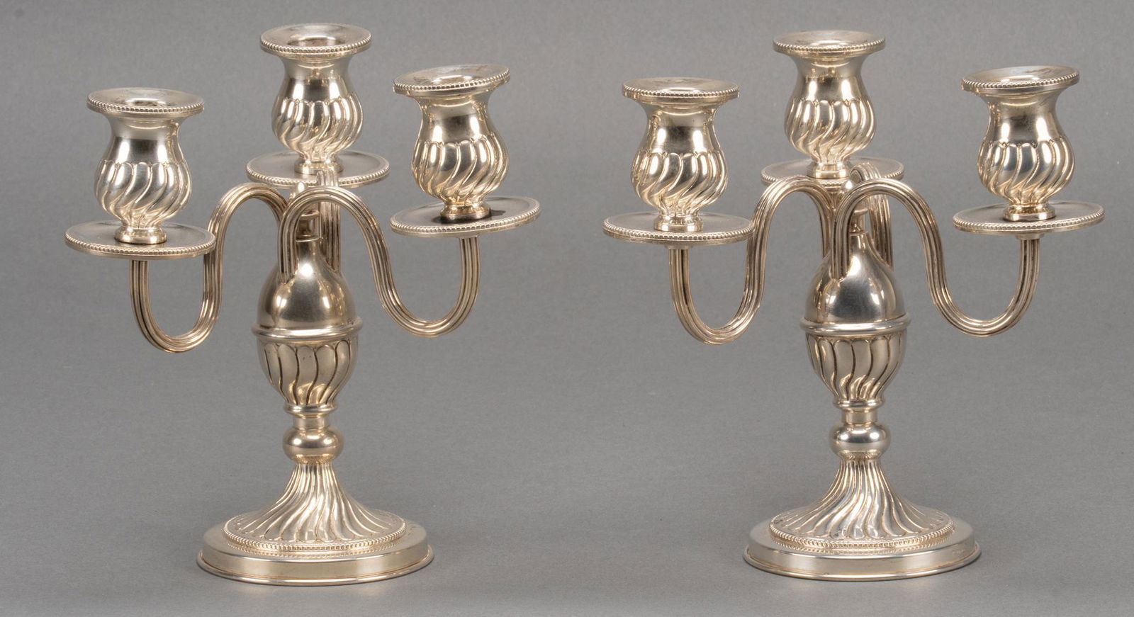 Italian 800 Fine Silver Candelabras Pair (1 of 5)