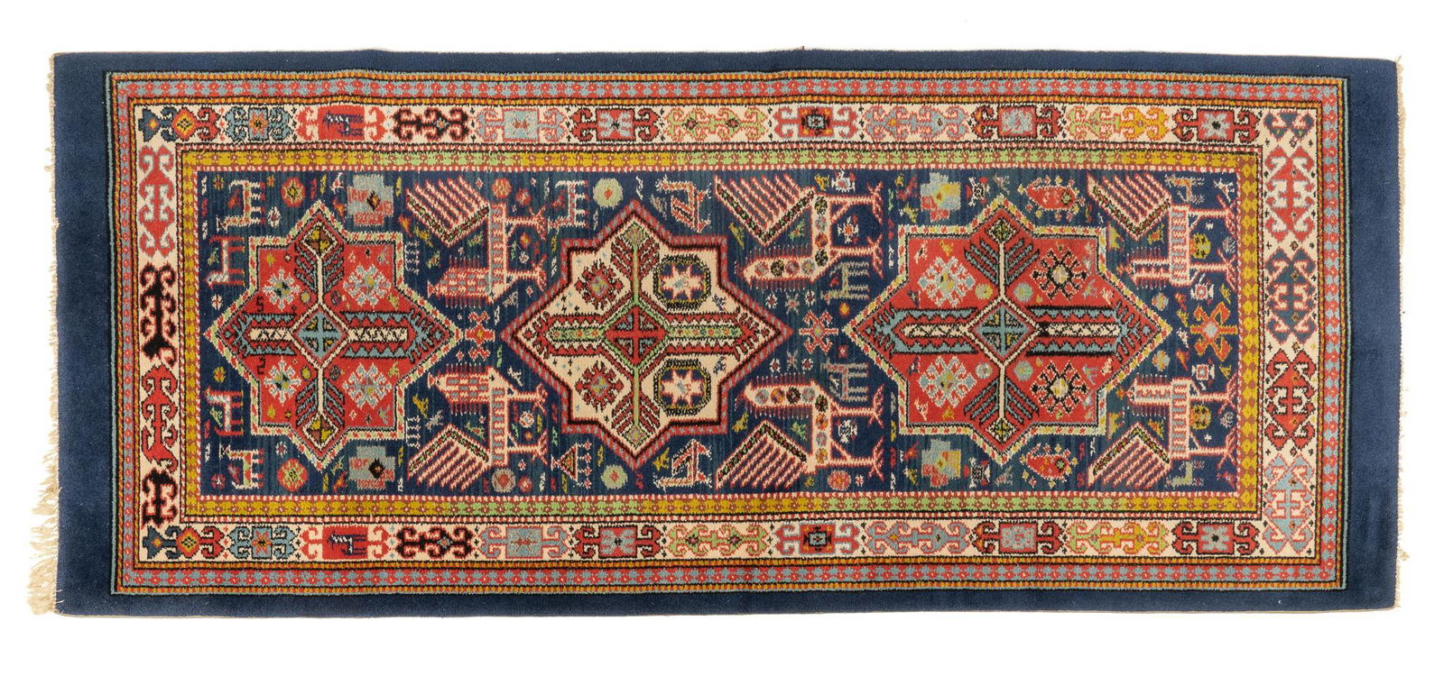 Hand-Made Caucasian Style Rug Runner, 9'5" x 3'10" (1 of 3)
