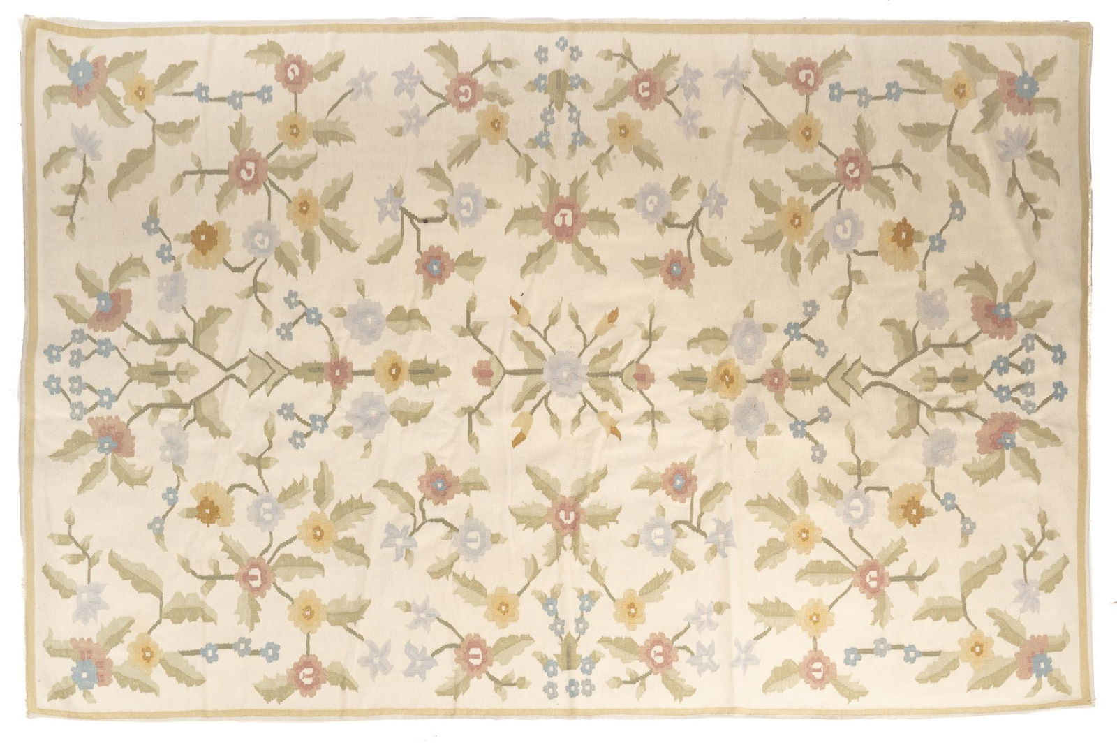 Hand-Made Floral Estate Rug, 10' 3.5"  x 6' 9" (1 of 3)