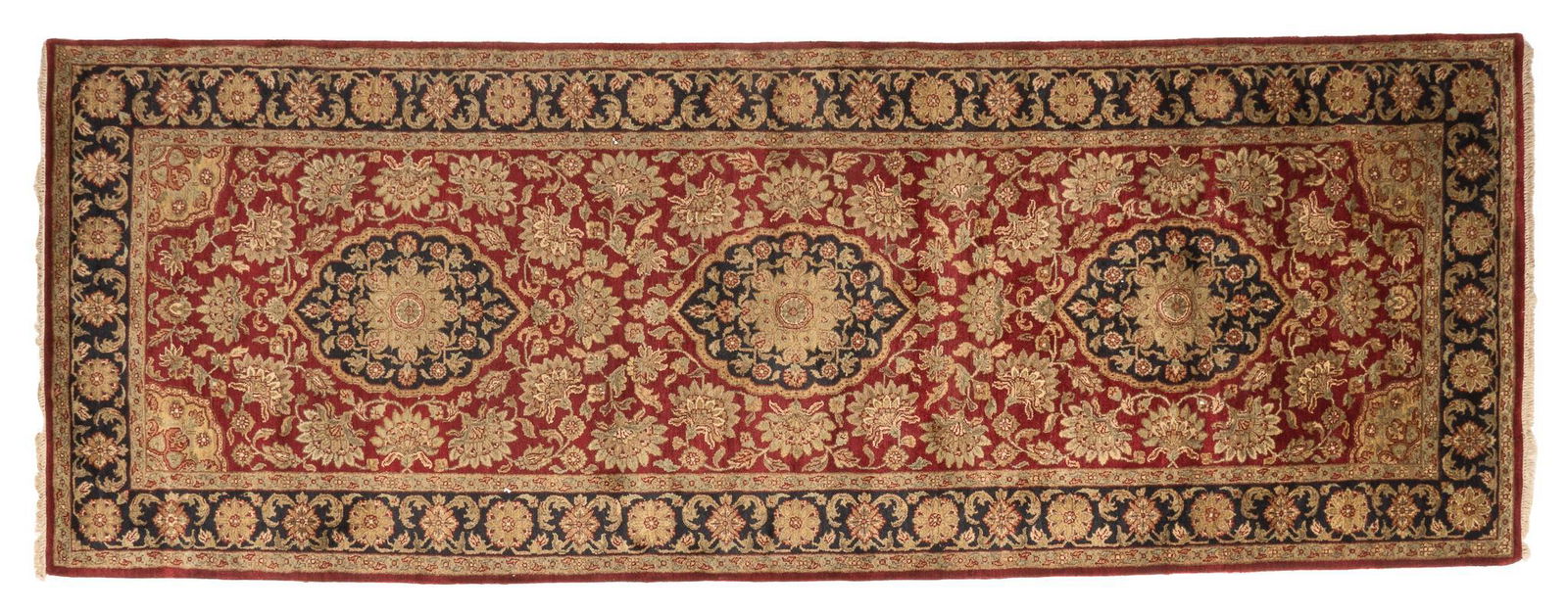 Hand-Made Mashad Style Rug Runner, 14' 3" x 5' 1" (1 of 3)