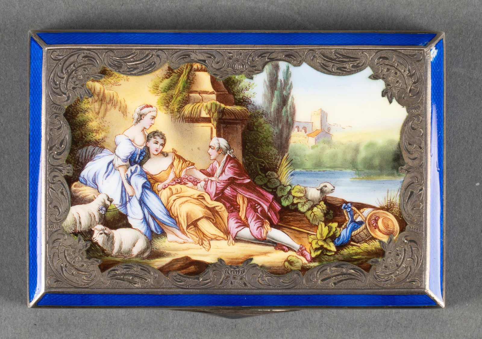 Antique Austrian Enamel Sterling Card Case (1 of 5)