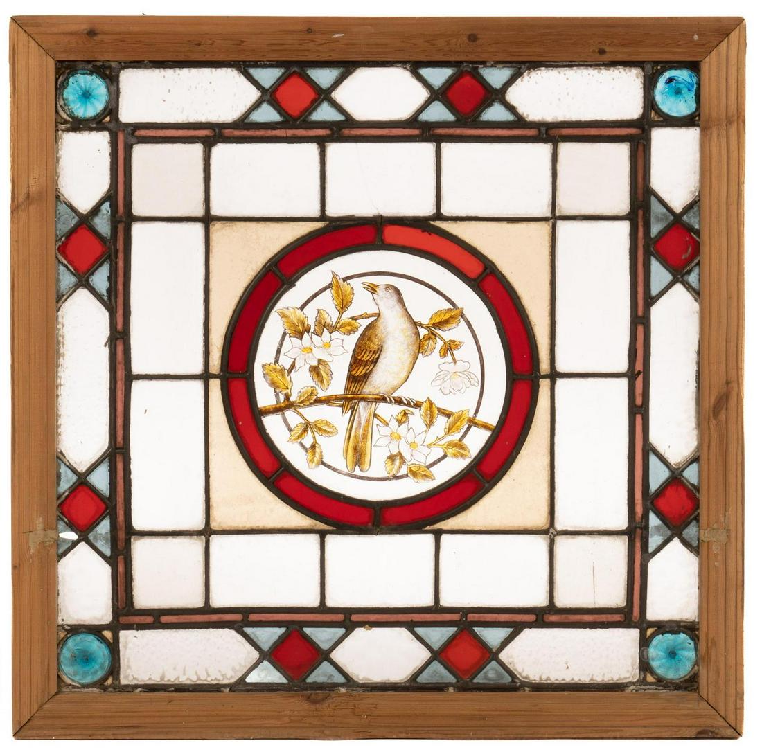 Stained Glass Panel, Mourning Dove Motif (1 of 4)