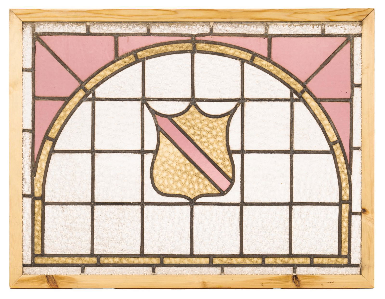 Stained Glass Panel, Shield Motif (1 of 3)