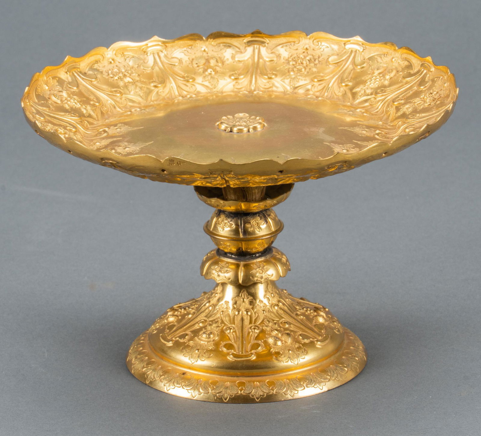 Antique English Gold Silver Plate Cake Stand (1 of 7)