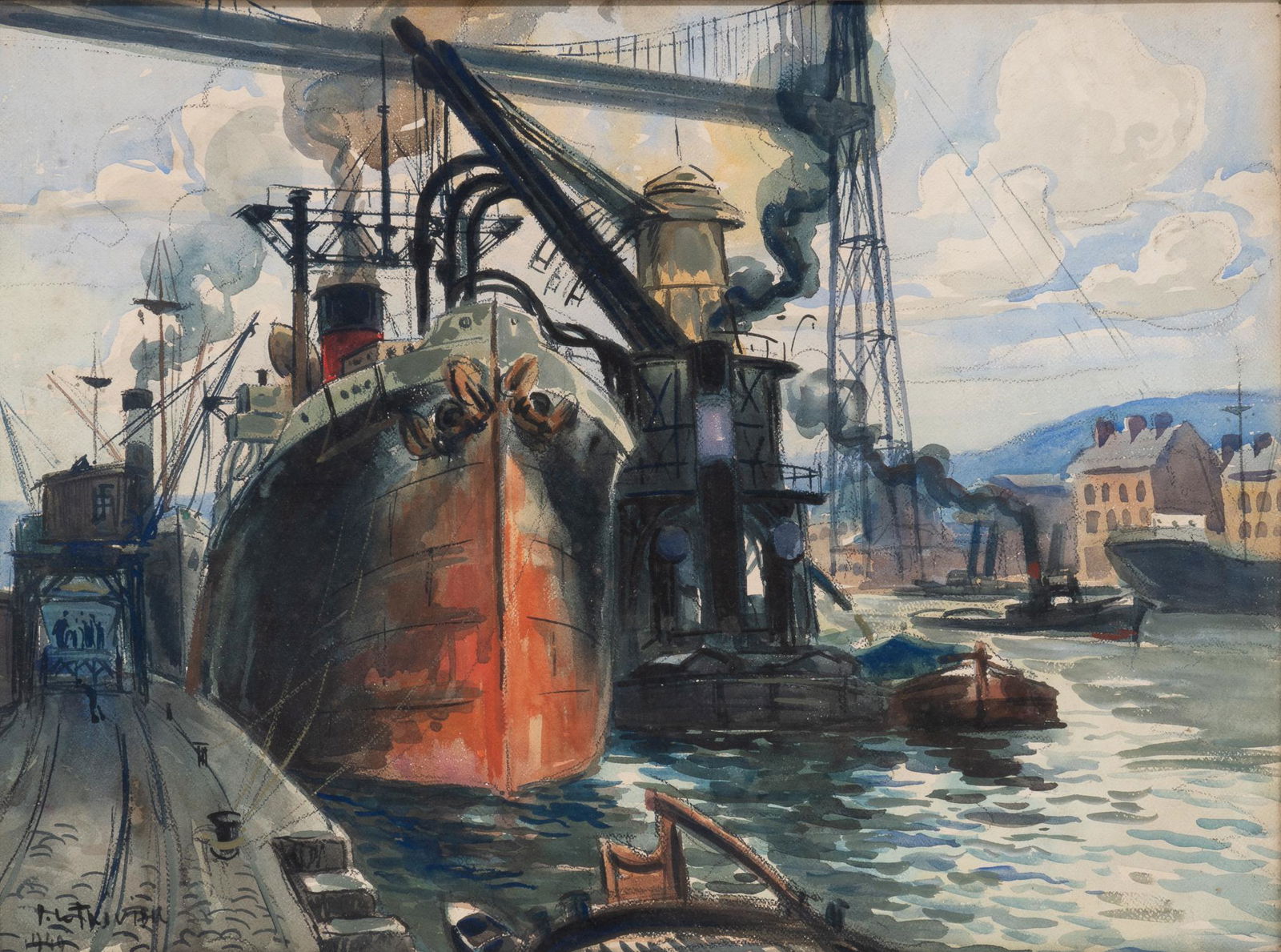 Pierre Le Trividic, "Le Port de Rouen" (1 of 4)