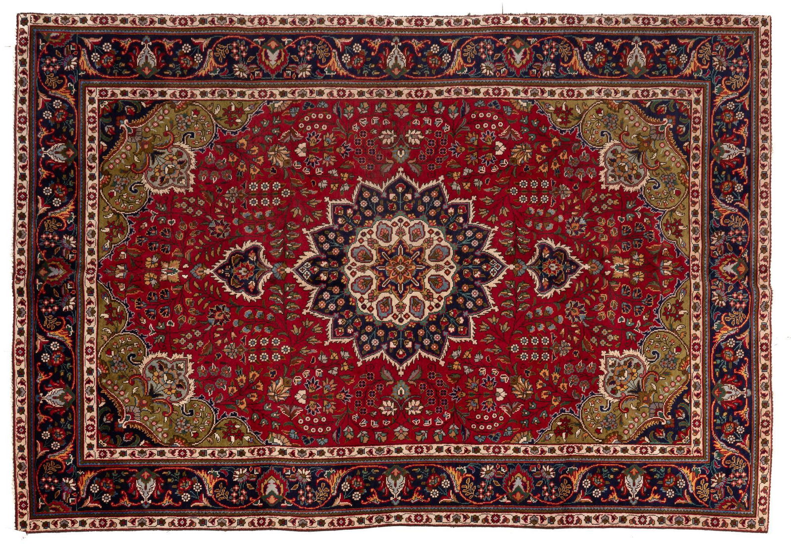 Hand-Made Semi-Antique Tabriz Estate Rug, 8'9" x 6'5" (1 of 3)