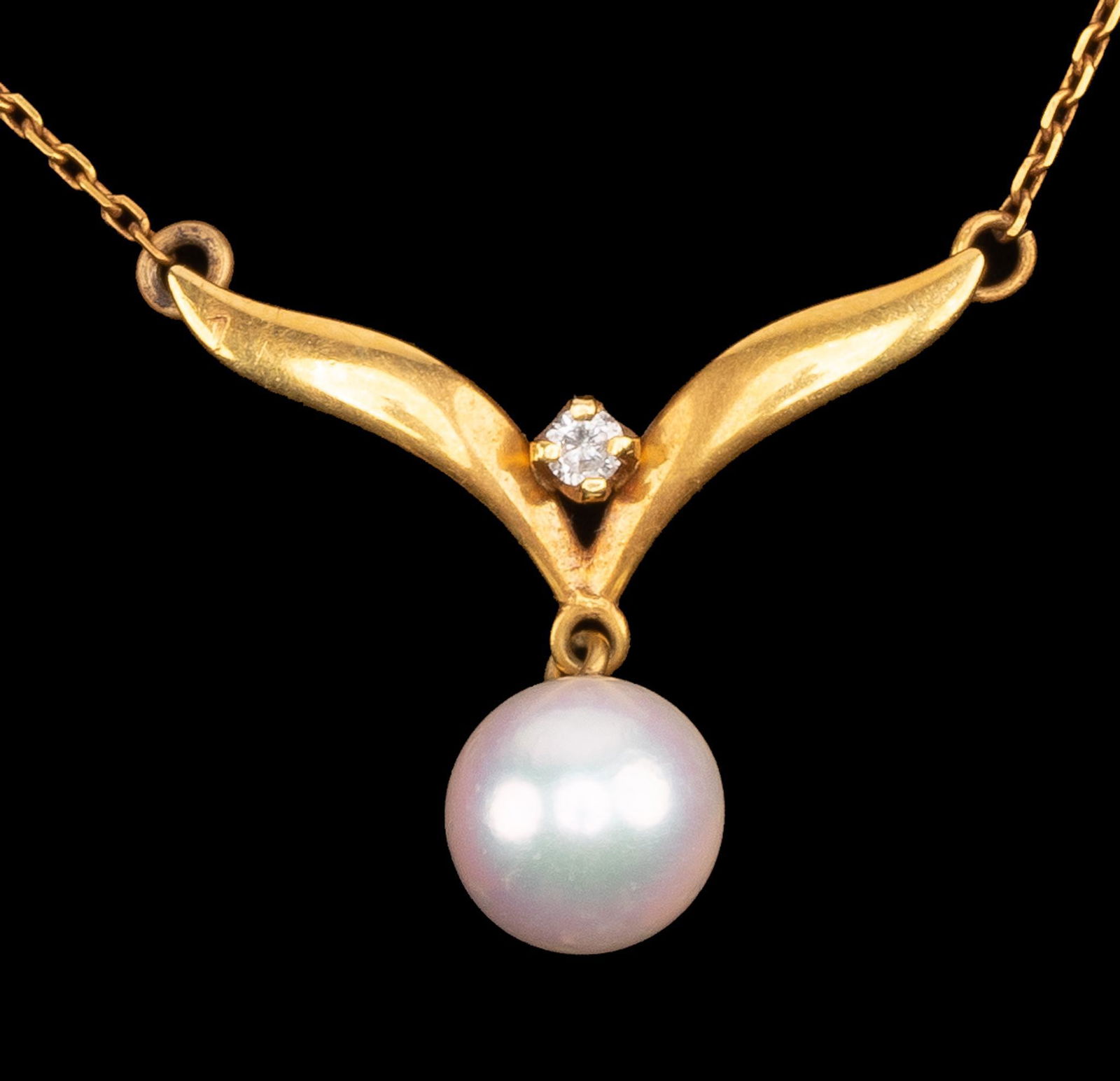 Mikimoto Pearl Drop 18k Gold Necklace (1 of 4)