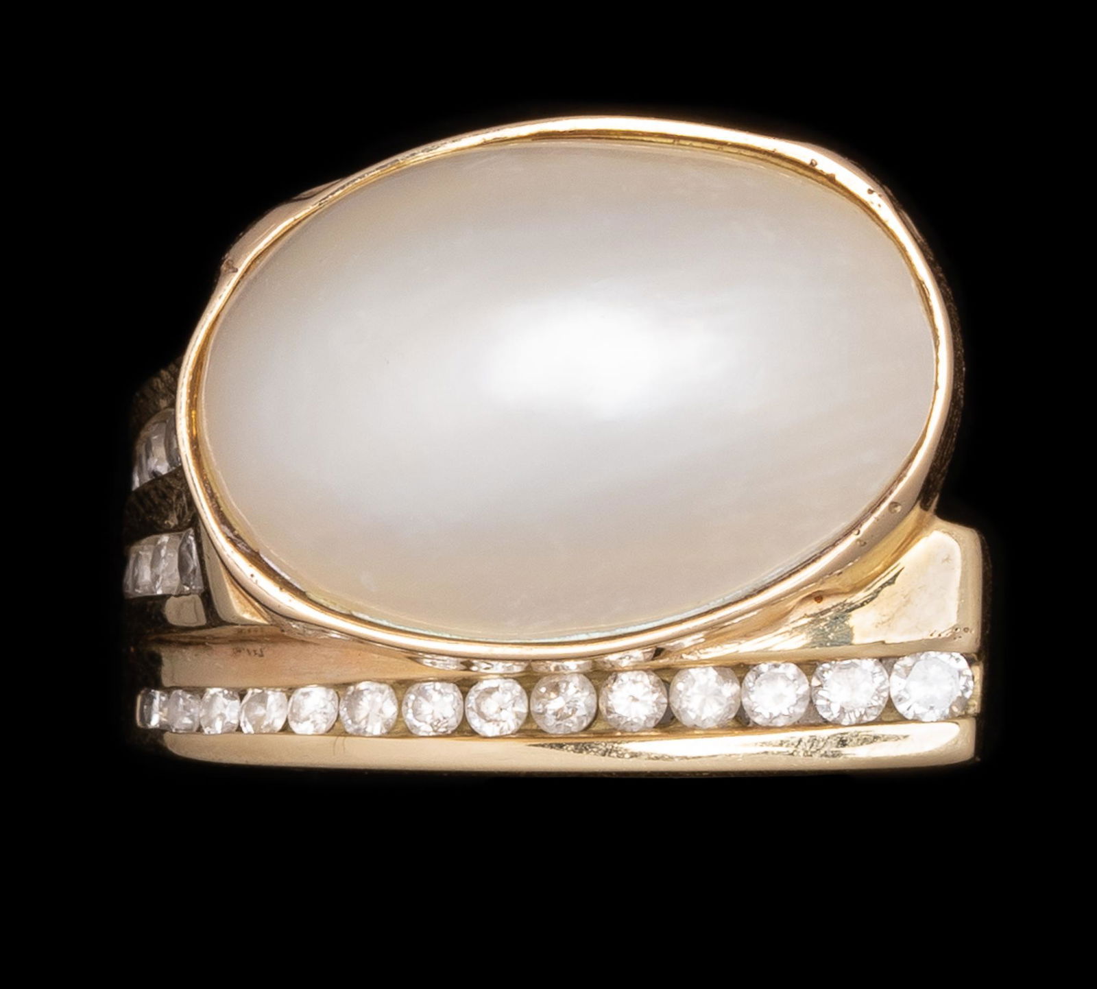Mabe Pearl Diamond 14k Gold Ring (1 of 3)