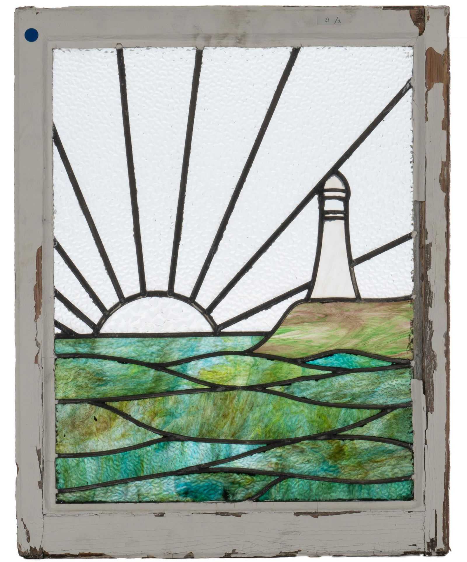 Stained Glass Panel, Lighthouse Motif (1 of 3)
