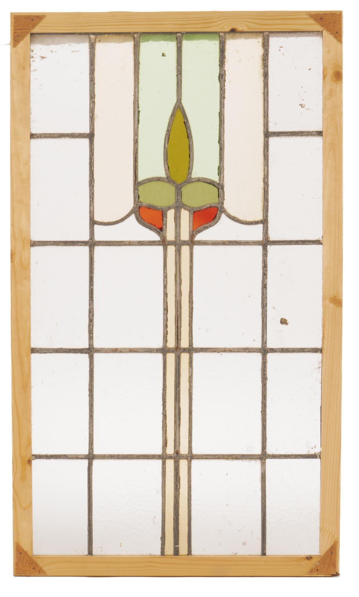 Stained Glass Panel, Art Deco Motif (1 of 3)