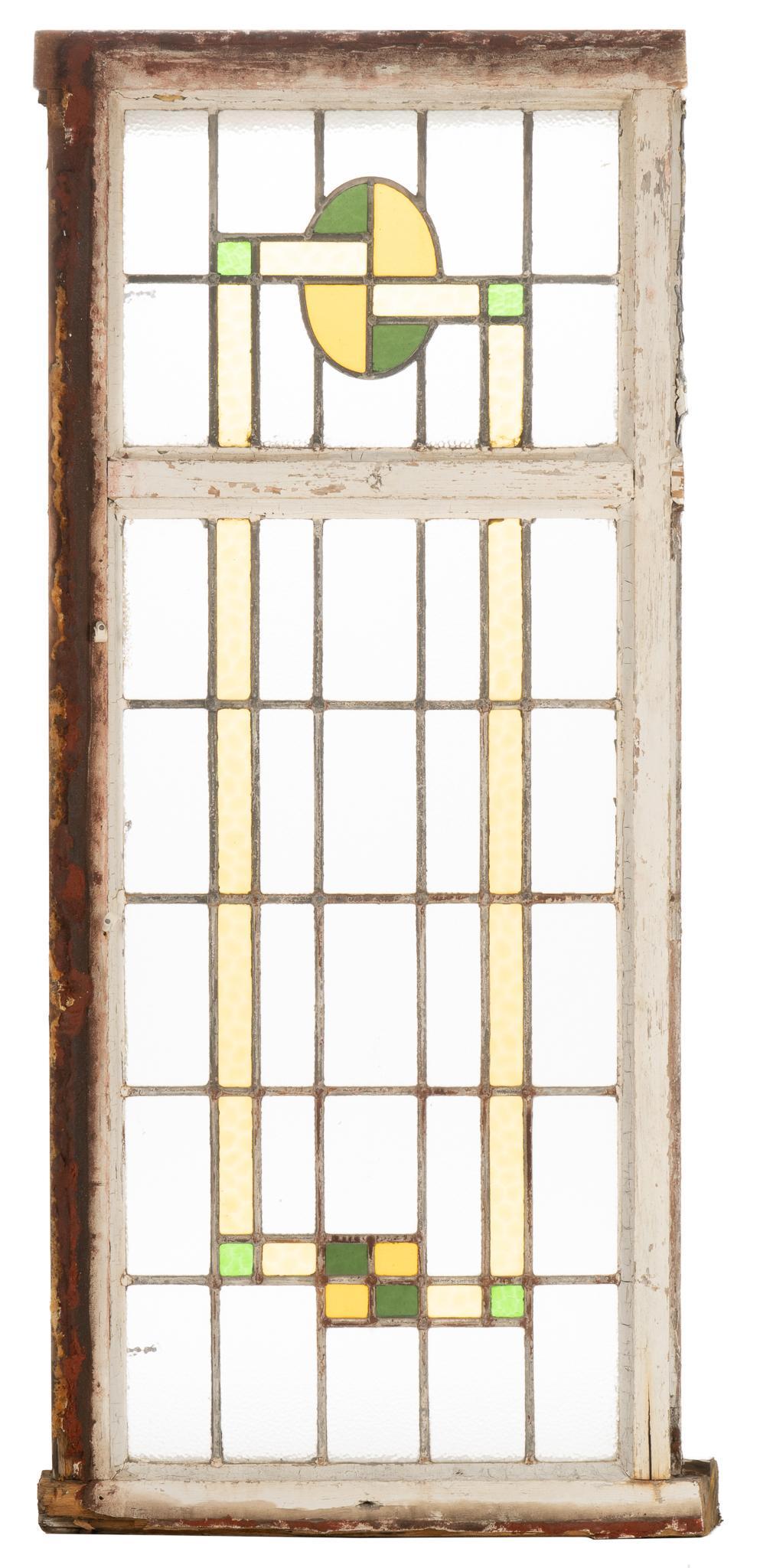 Stained Glass Panel, Art Deco Motif (1 of 4)