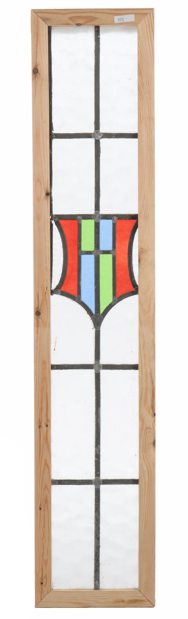 Stained Glass Panel, Shield Motif (1 of 3)