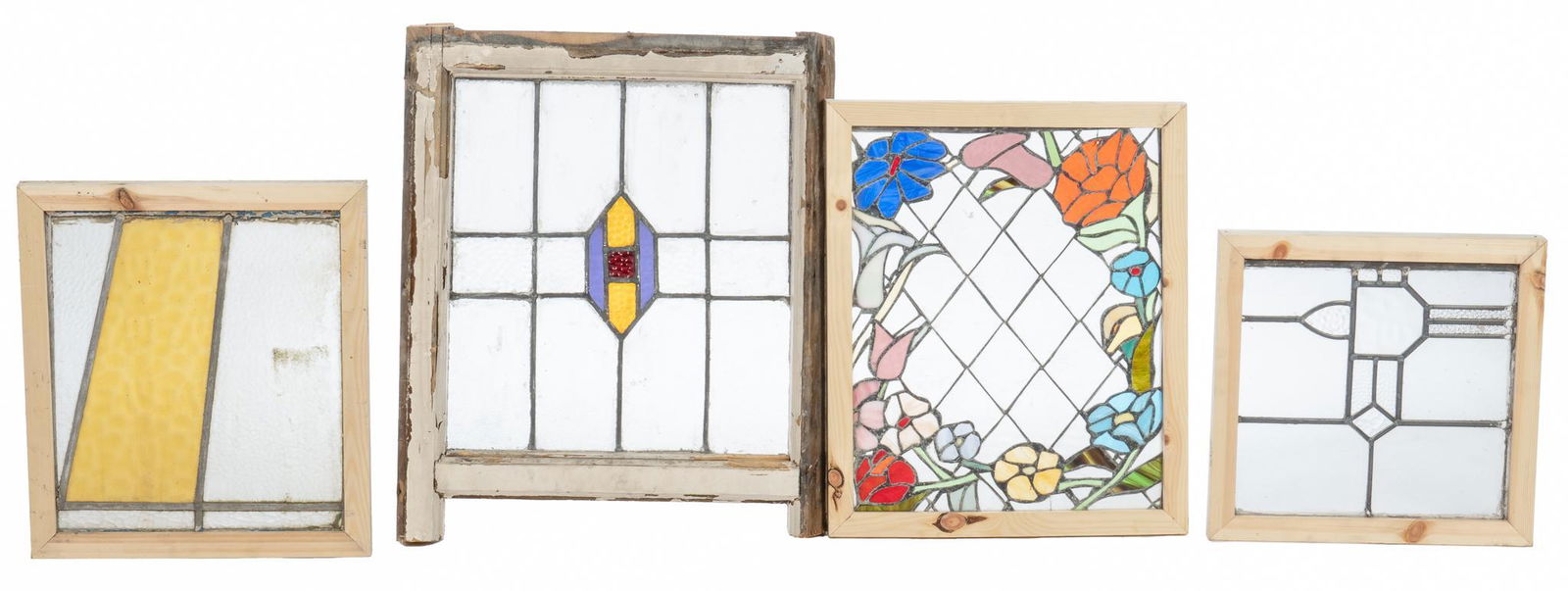 (8) Stained and Leaded Glass Panels, Arts and Crafts Motif (1 of 9)