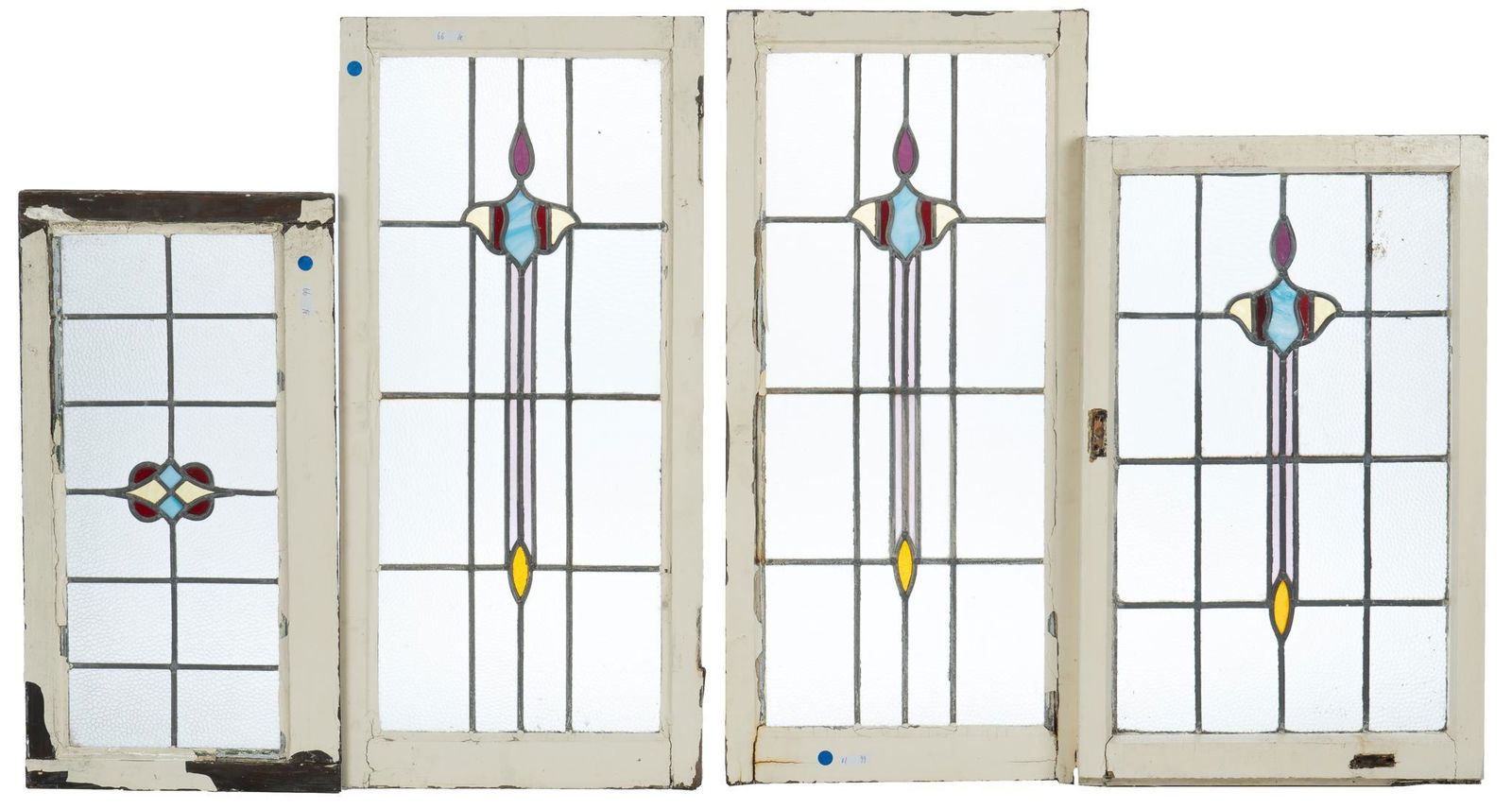 (8) Stained Glass Panels, Arts and Crafts Motif (1 of 5)