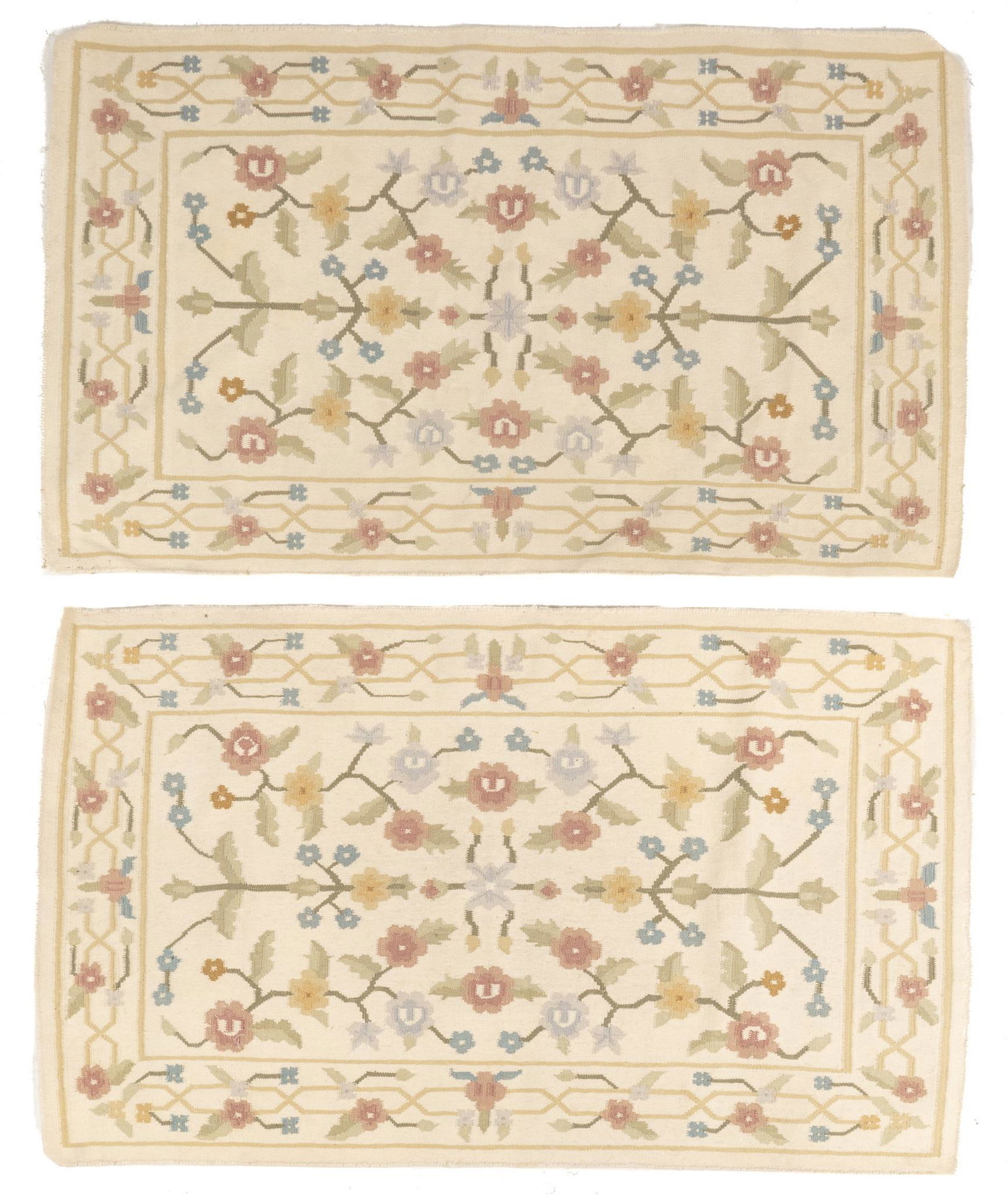 Pair of Hand-Made Floral Estate Rugs, 5'1" x 3' (1 of 4)