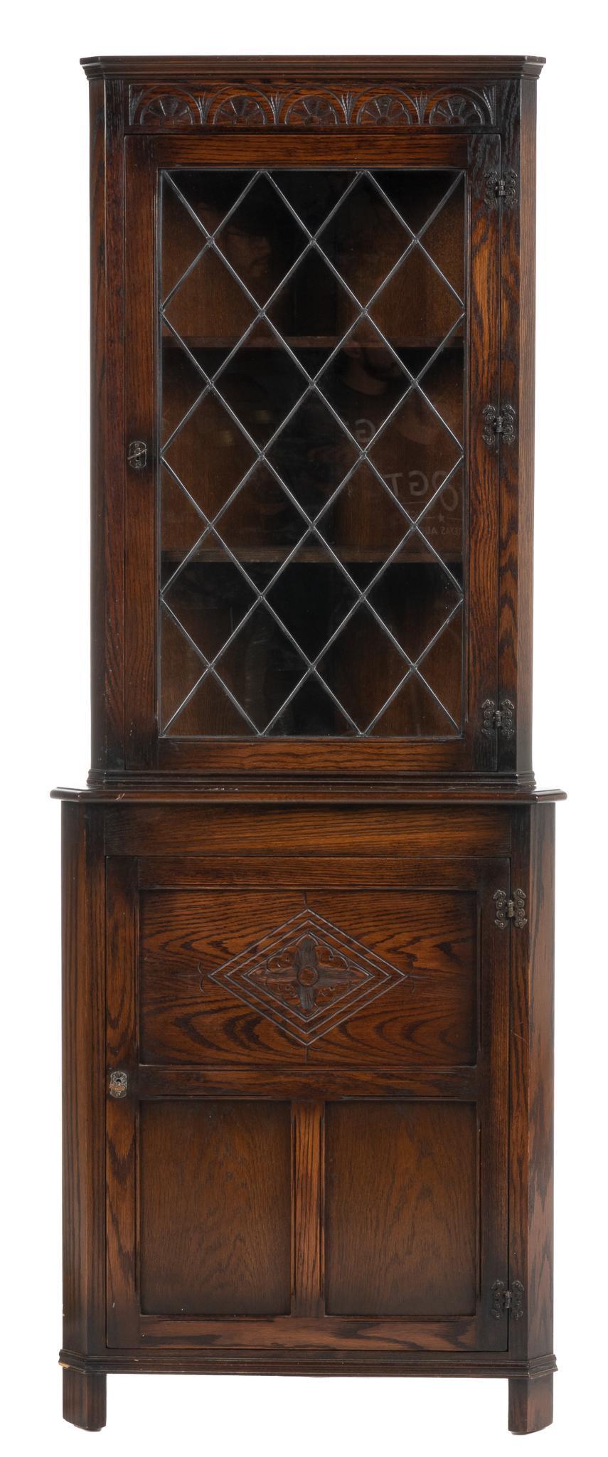 Jaycee Furniture Tudor Revival Style Corner Cabinet (1 of 7)
