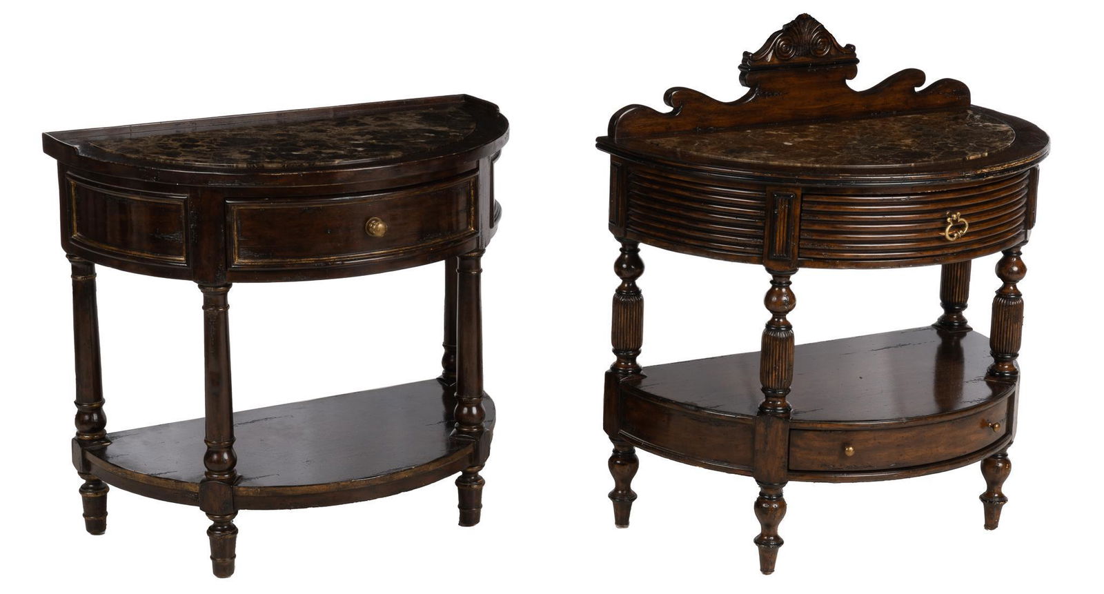 (2) Marge Carson Demilune Side Tables (1 of 7)